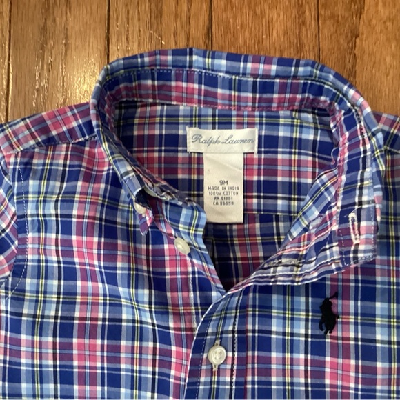 EUC Plaid 4-Pirce Wardrobe Starter, 9 Months; Ralph Lauren, Carhartt, Carters - Picture 6 of 9